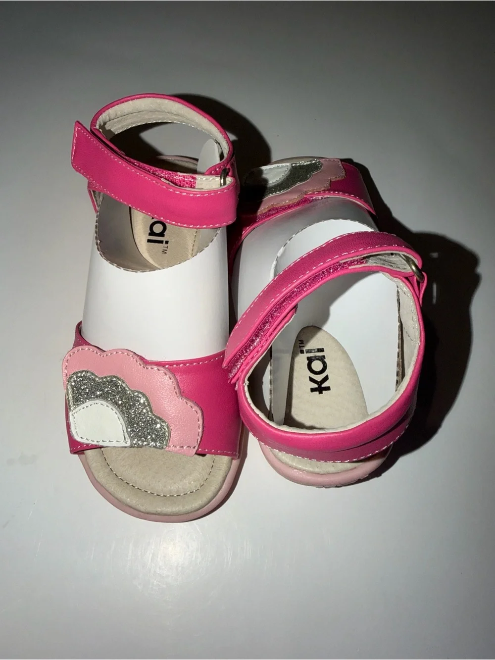 See Kai Run Girls Pink Glitter Cloud Sandals